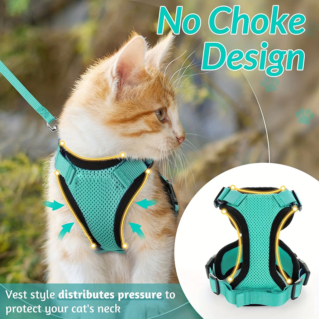Escape-Proof Adjustable Cat Harness & Leash