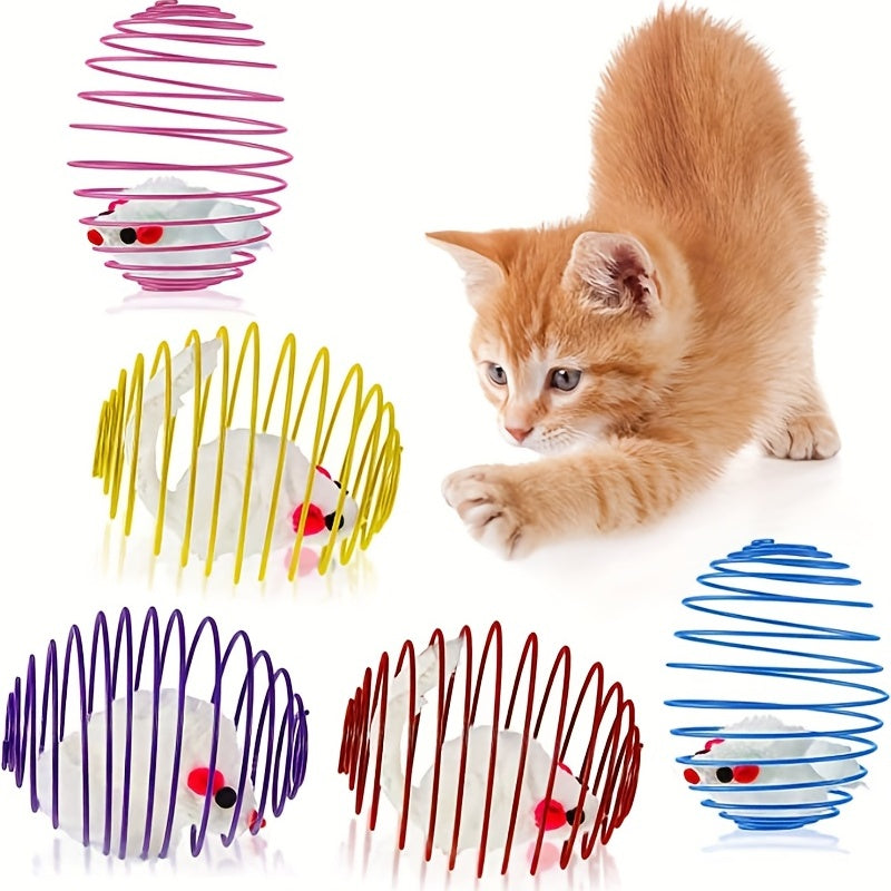 Colorful Spring Toy Set for Cats