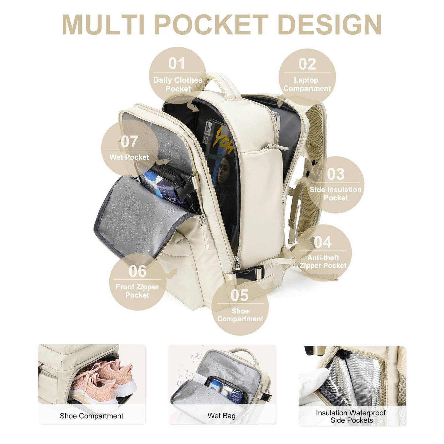 Women Large Travel Backpack Waterproof Hiking Rucksack(FREE SHIPPING)