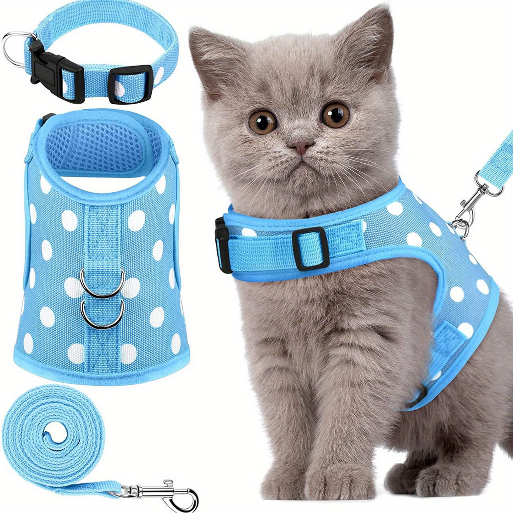 Soft Cat Harness and Leash Set for Small Pets