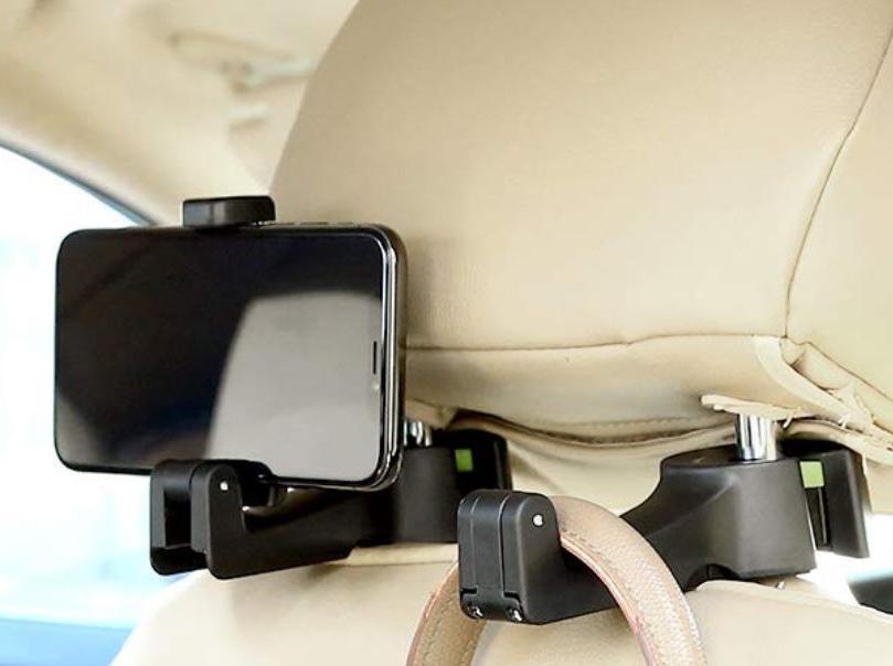 2-in-1 Car Headrest Hook and Phone Holder