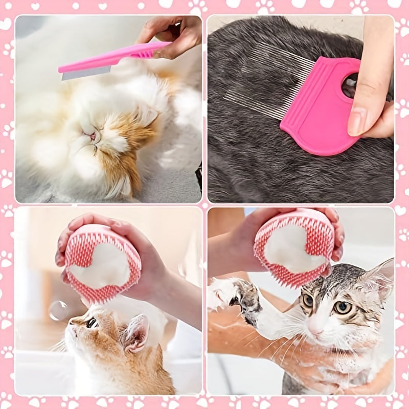 8pcs 5-in-1 Cat Grooming Kit