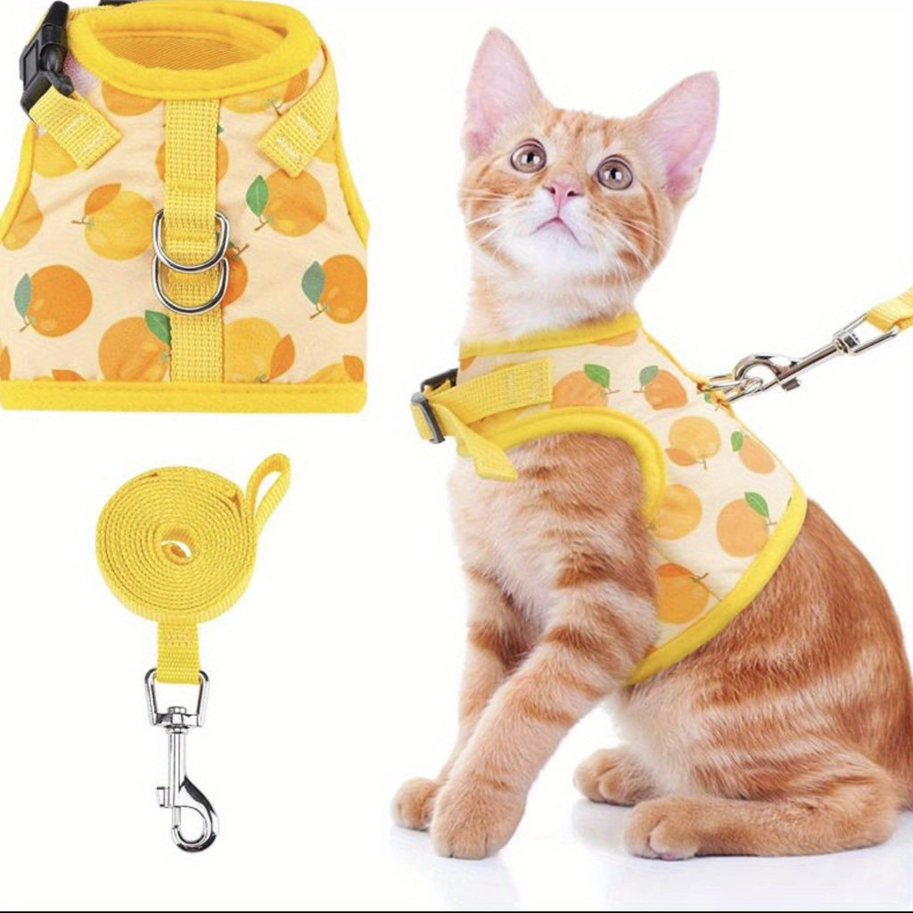 Soft Cat Harness and Leash Set for Small Pets