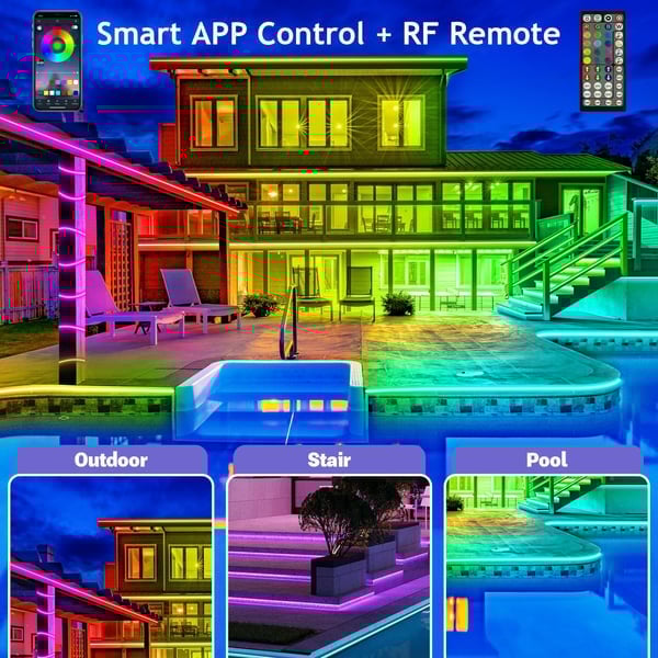 š„2024 Outdoor Waterproof WiFi Bluetooth Smart Led Strip Lightš”