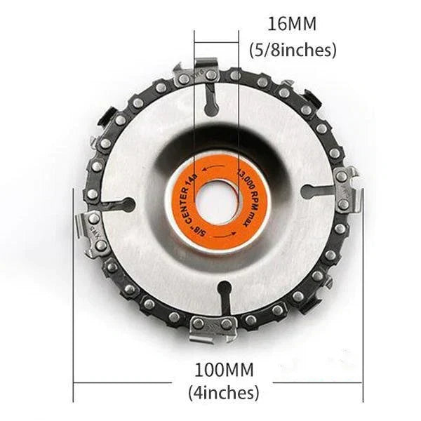 Chain saw blades for angle grinders