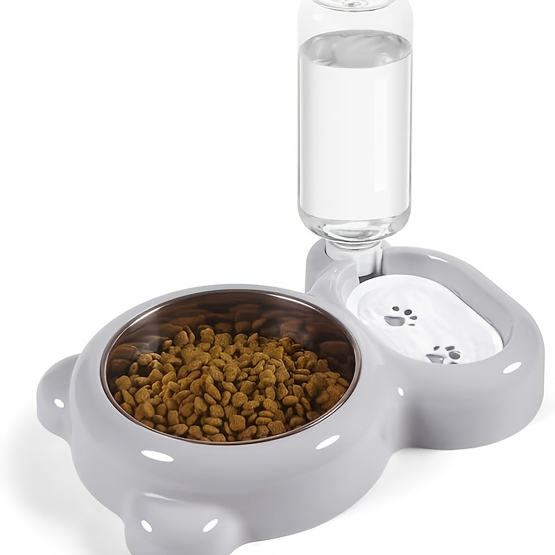 Double Bowl Set with Automatic Water Dispenser