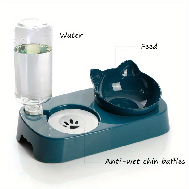 Elevated Cat Food & Water Bowl Set