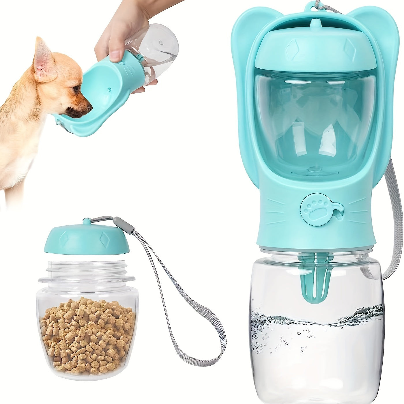 Leak-Proof Dog Water Bottle & Food Container