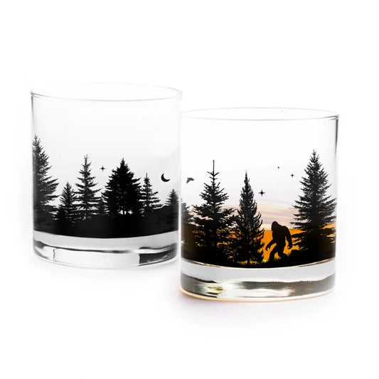 Whiskey Glasses - Bigfoot Themed Tumbler Glass Set