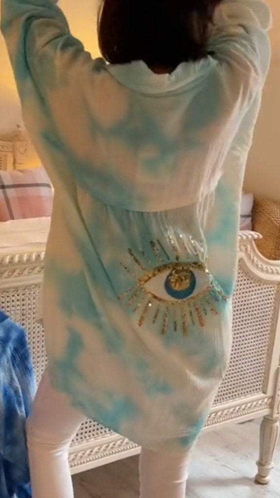 Tie Dye Sequinned Evil Eye Shirt (Buy 2 Free Shipping)