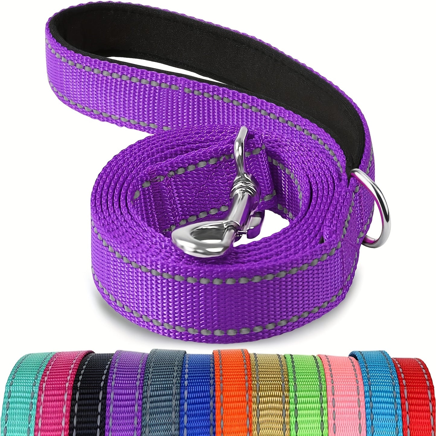 Reflective Neoprene Padded Dog Leash