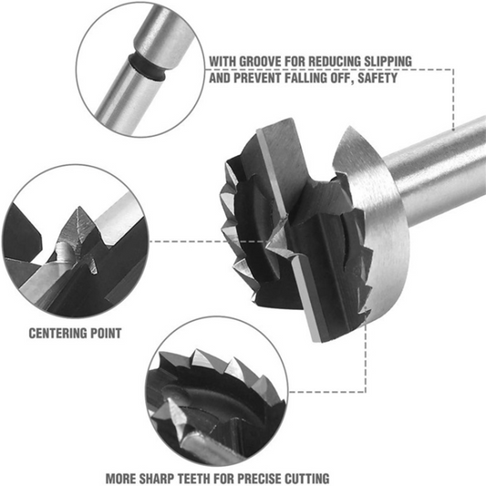 🔥LAST DAY 51% OFF🎁Forstner Bit Set with Round Shank for Wood