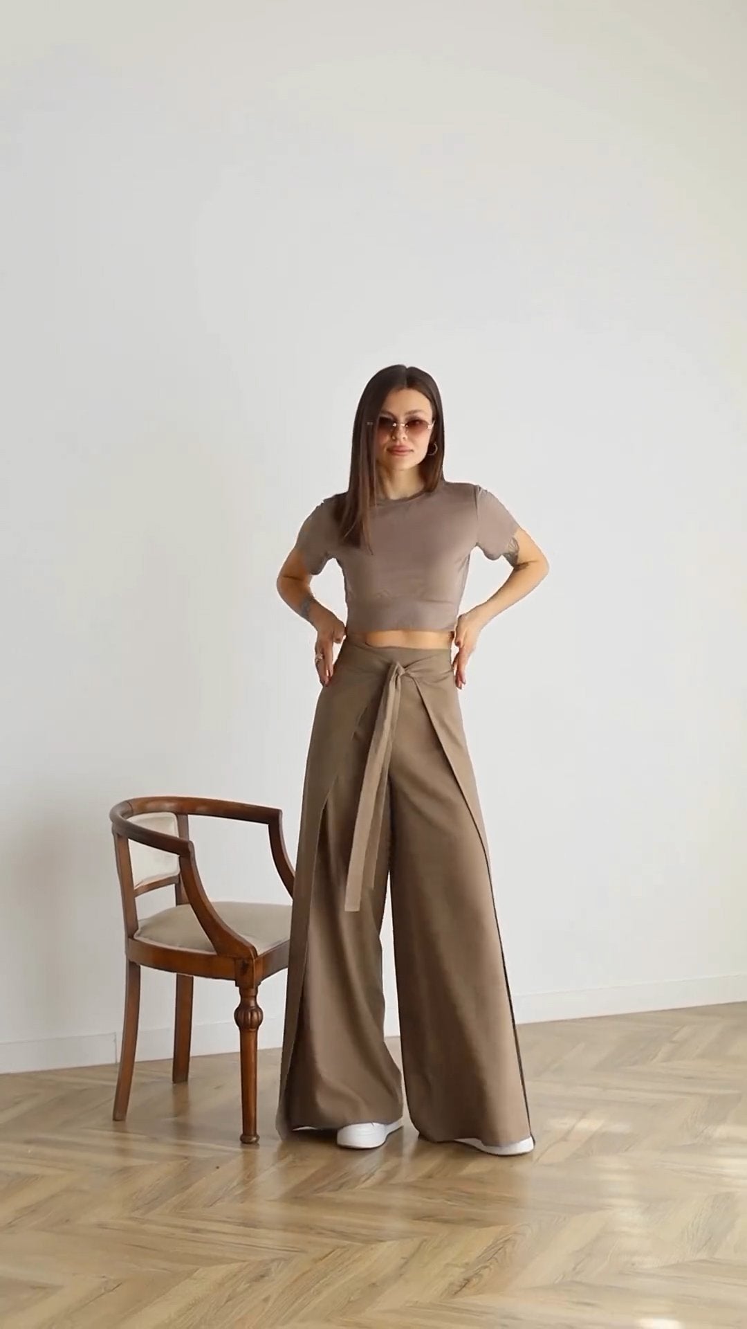 🌺Huge Sale 56% OFF🎁Women's Solid Color Strappy Trousers