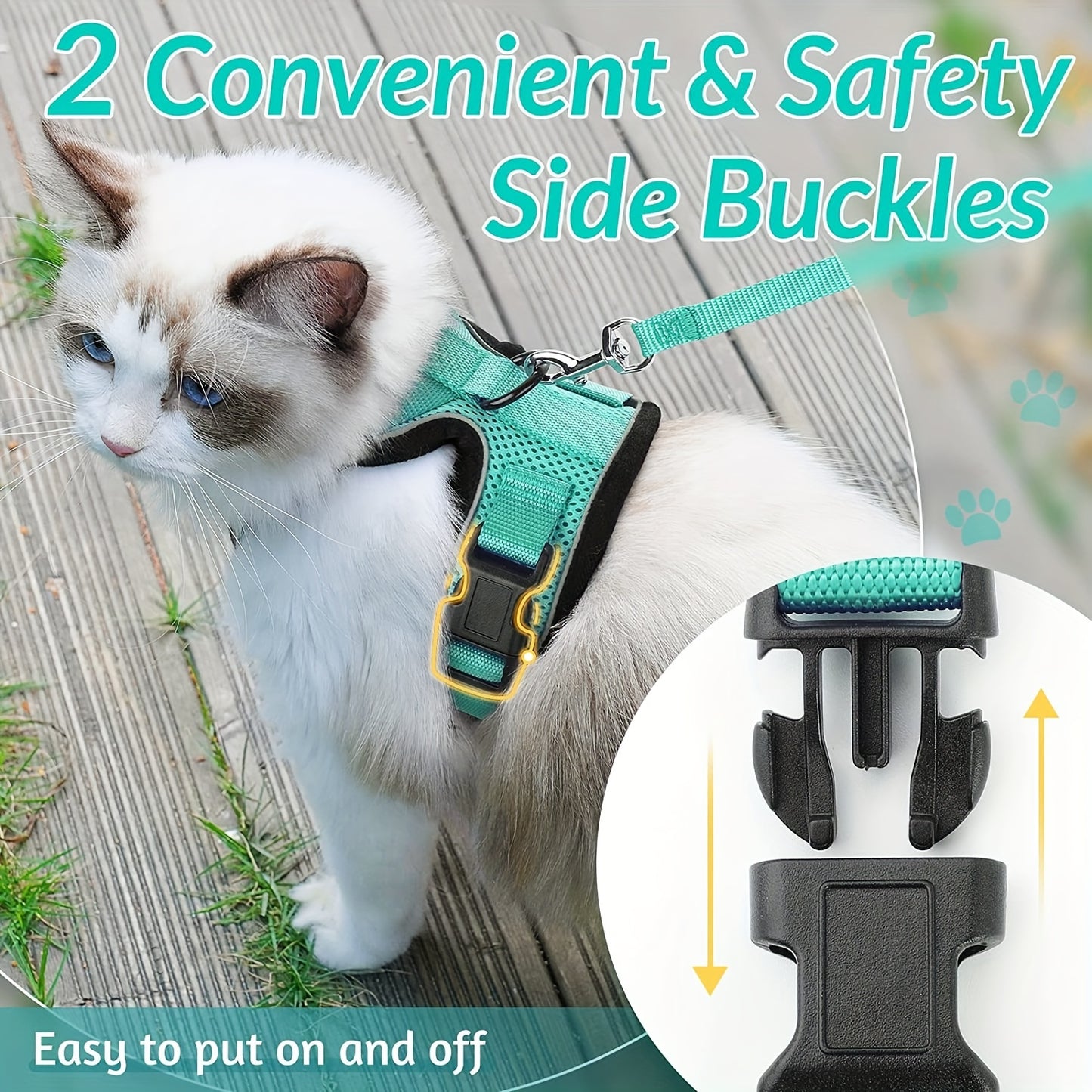 Escape-Proof Adjustable Cat Harness & Leash