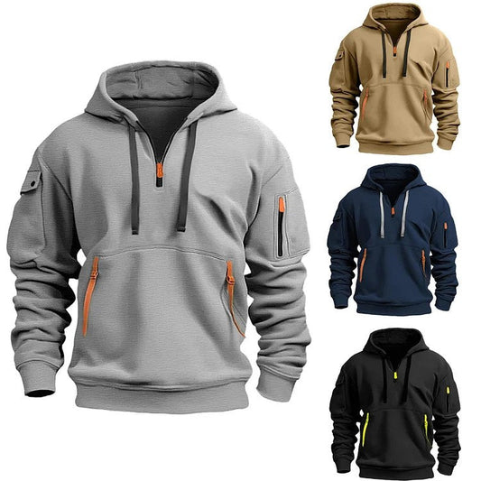 Hoodies for Men with Half-Zip and Pockets