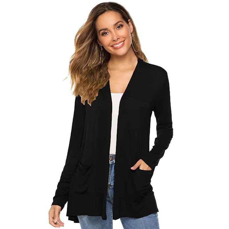 Women's Casual Lightweight Open Front Long Sleeve Cardigans