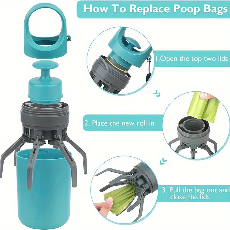 Portable Dog Poop Scooper with Bag Dispenser