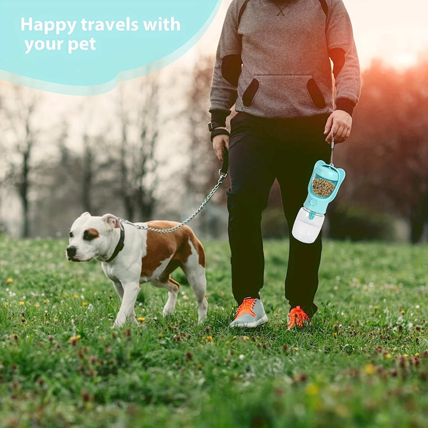 Leak-Proof Dog Water Bottle & Food Container