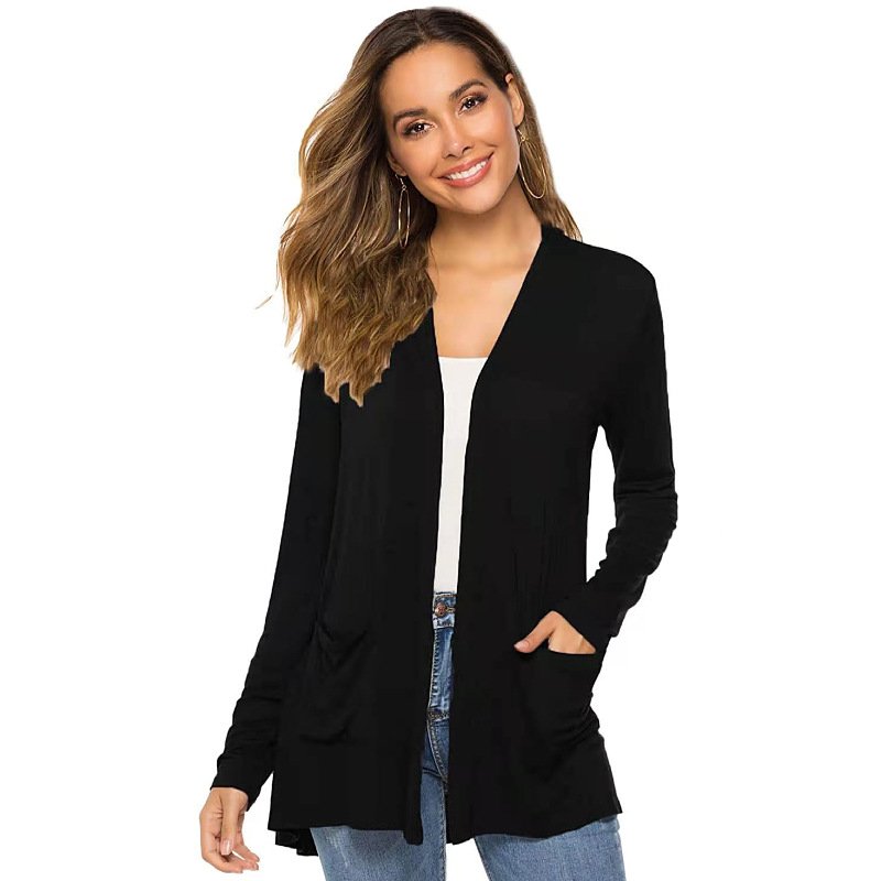 Women's Casual Lightweight Open Front Long Sleeve Cardigans