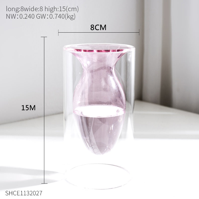 transparent glass vase