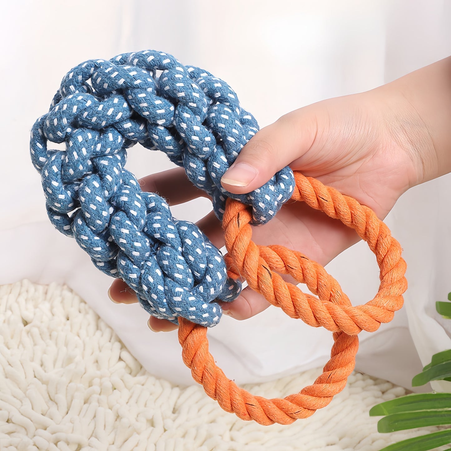 Double-Handled Braided Rope Pet Toy