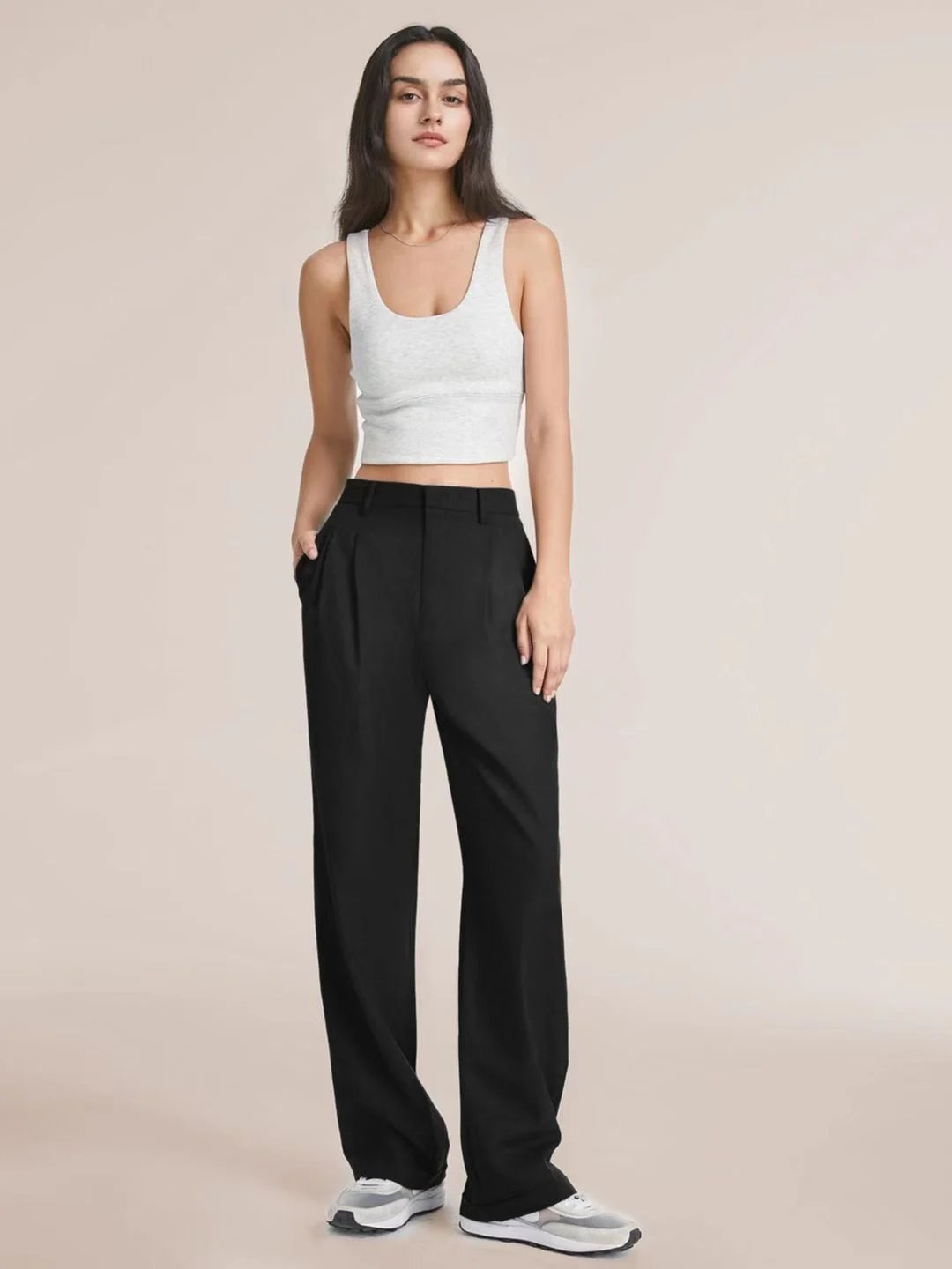 Lightweight Tailored Wide Leg Pants (Buy 2 Free Shipping)