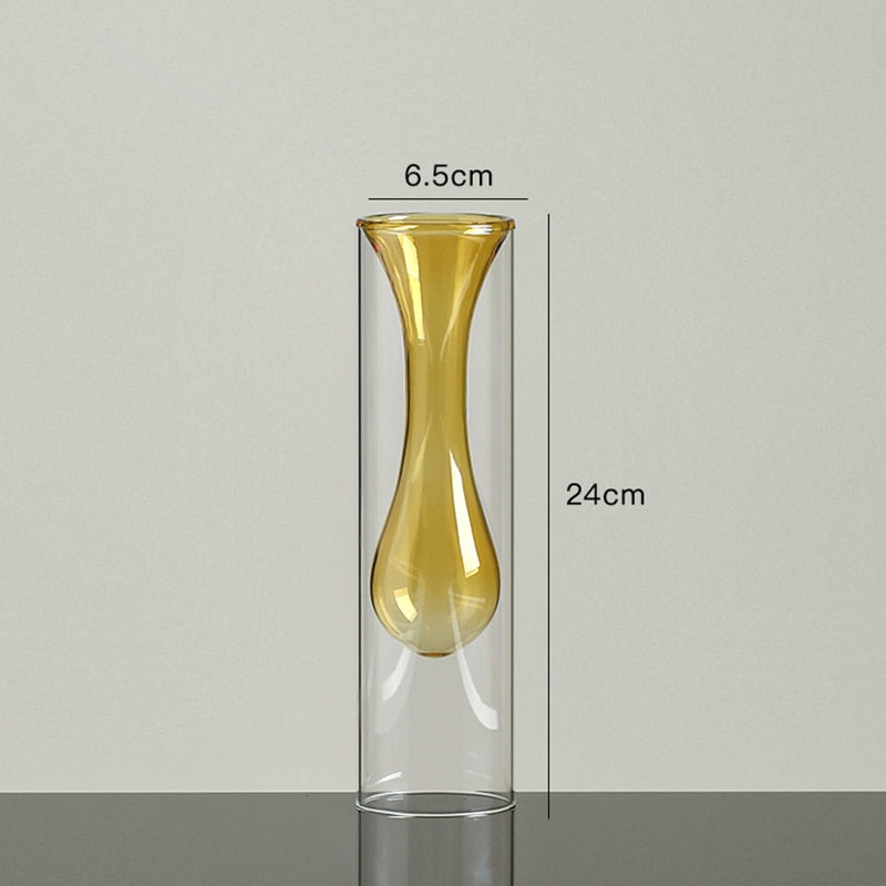 transparent glass vase