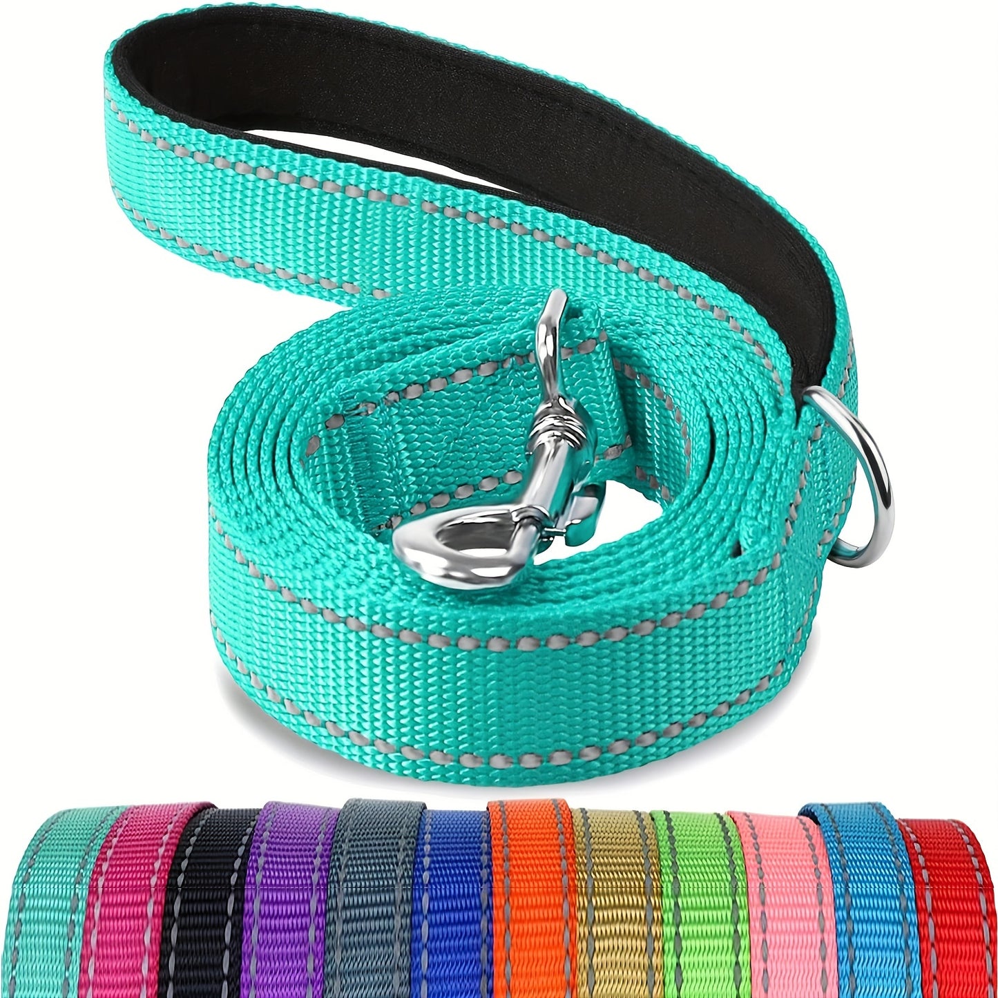 Reflective Neoprene Padded Dog Leash