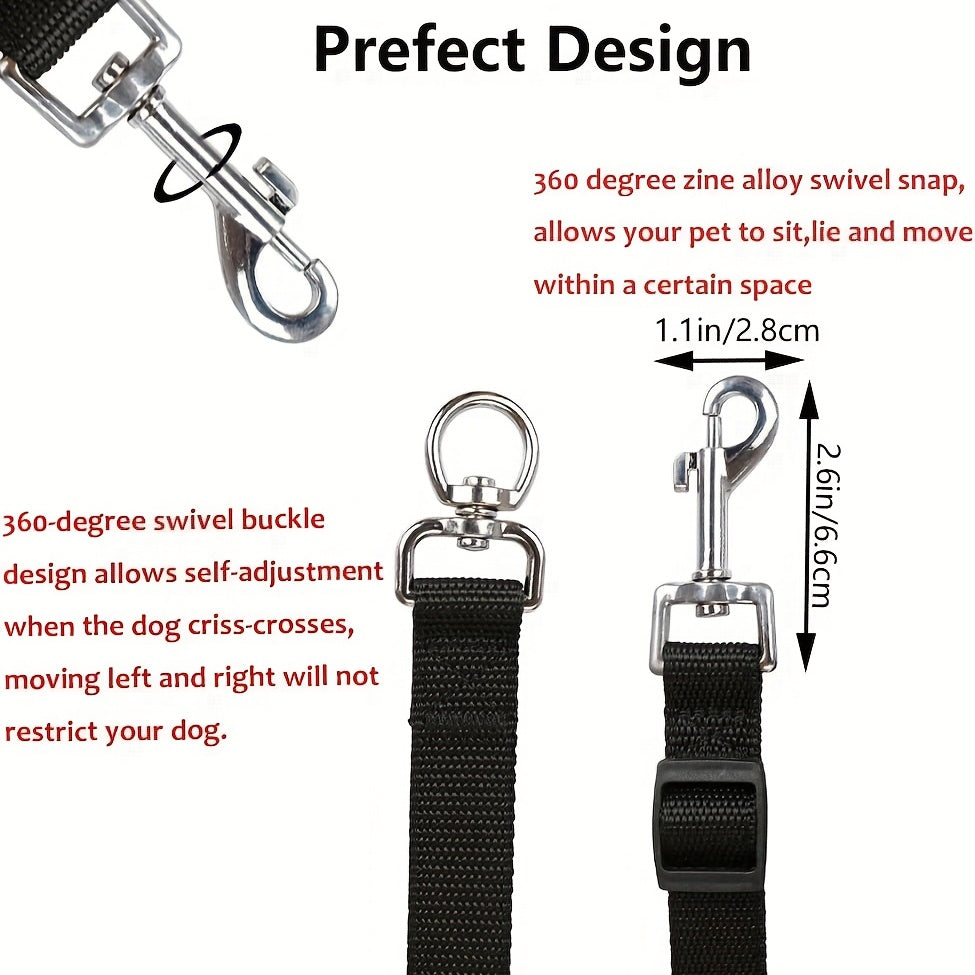 3-in-1 Dog Leash with Adjustable Car Seat Belt