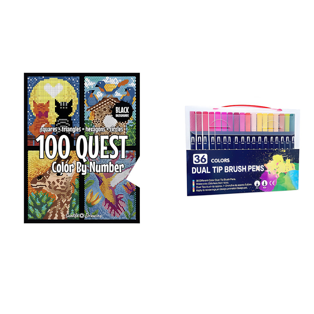 100 QUEST Color by Numbers Book