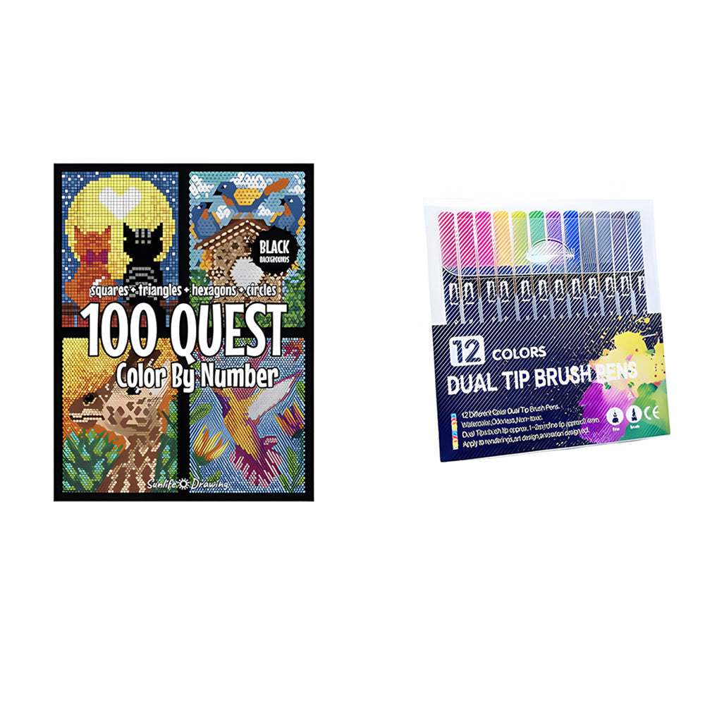 100 QUEST Color by Numbers Book