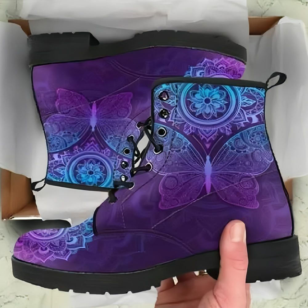 Printing Retro Style Skull Martin Boots for Men and Women