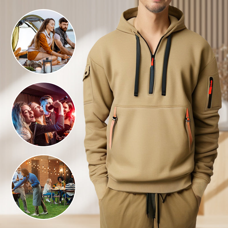 Hoodies for Men with Half-Zip and Pockets