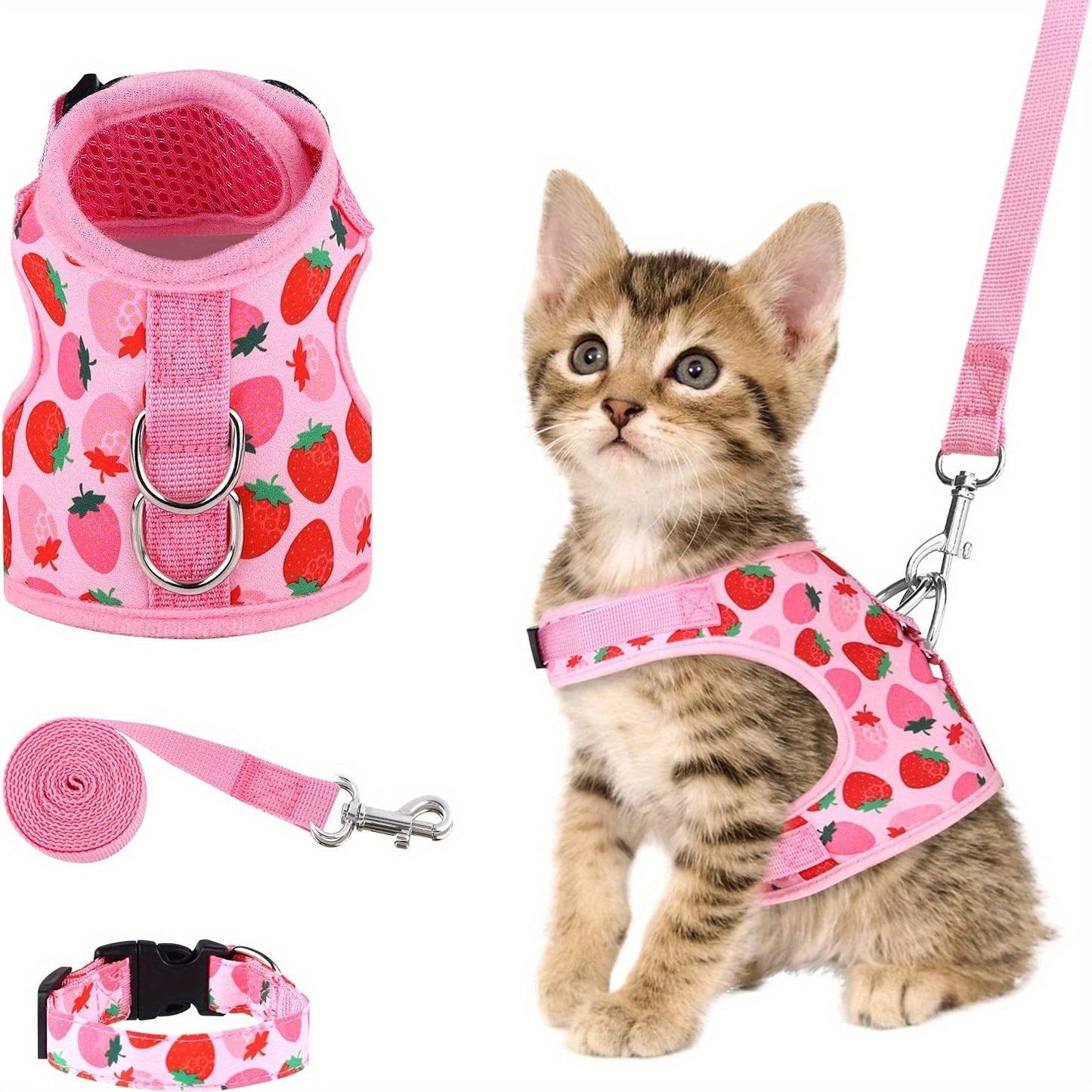 Soft Cat Harness and Leash Set for Small Pets