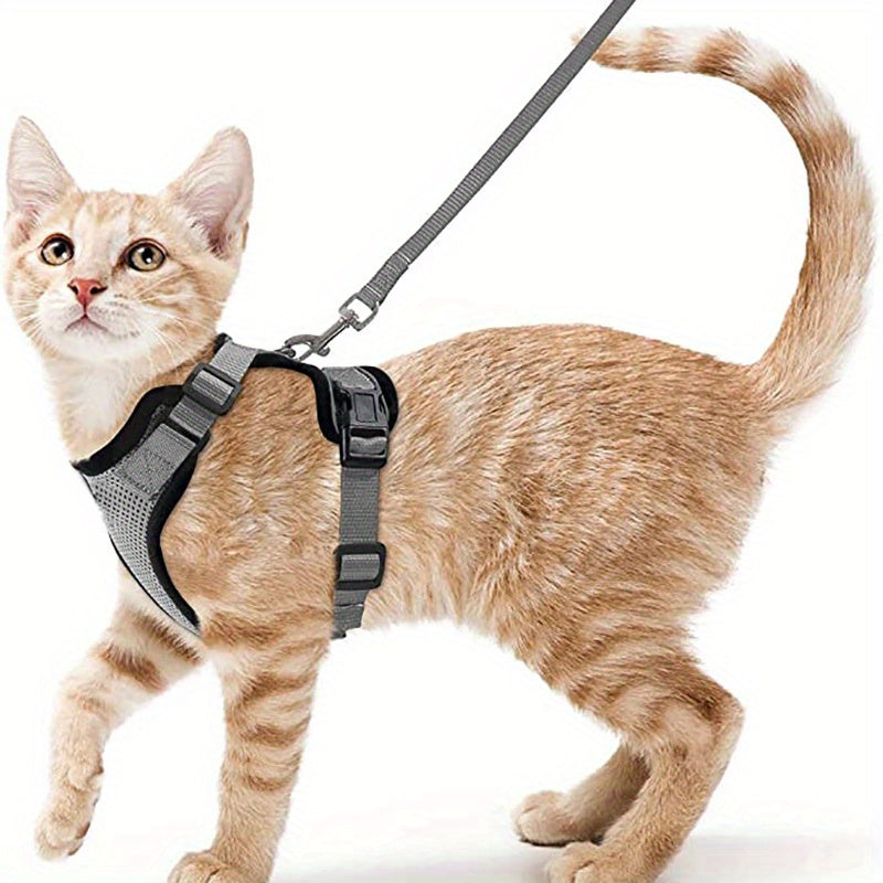 Escape-Proof Adjustable Cat Harness & Leash