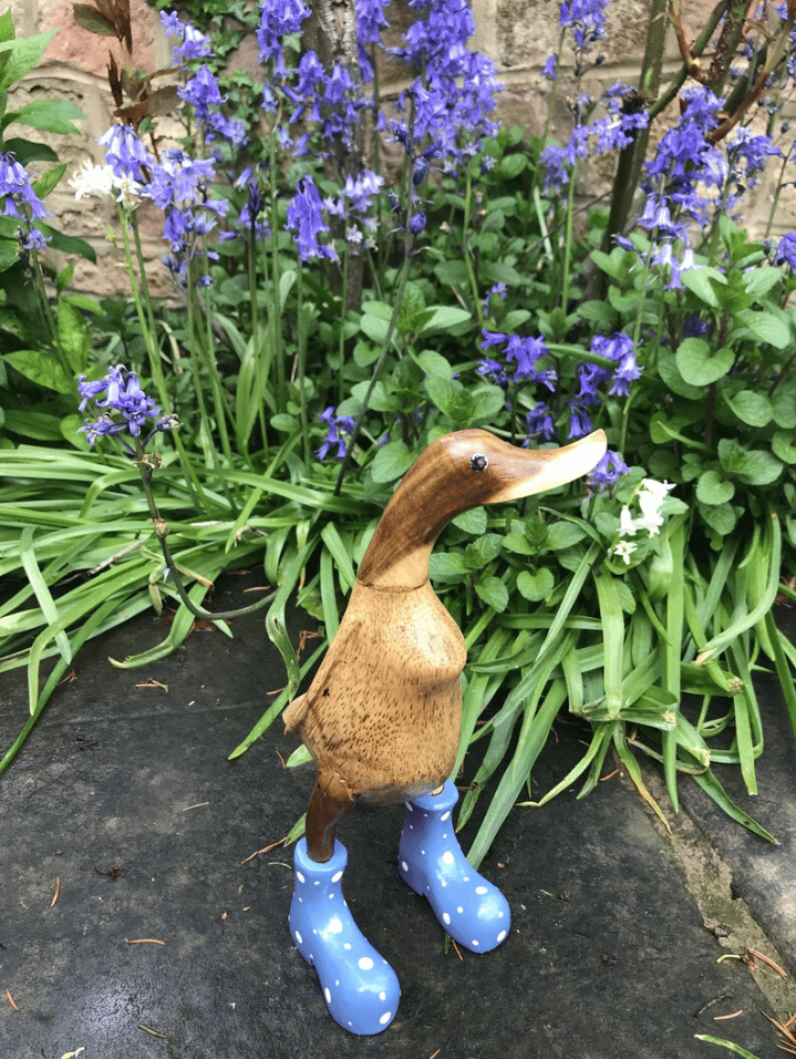 🌈Hand Carved Wellies Duck Family💞