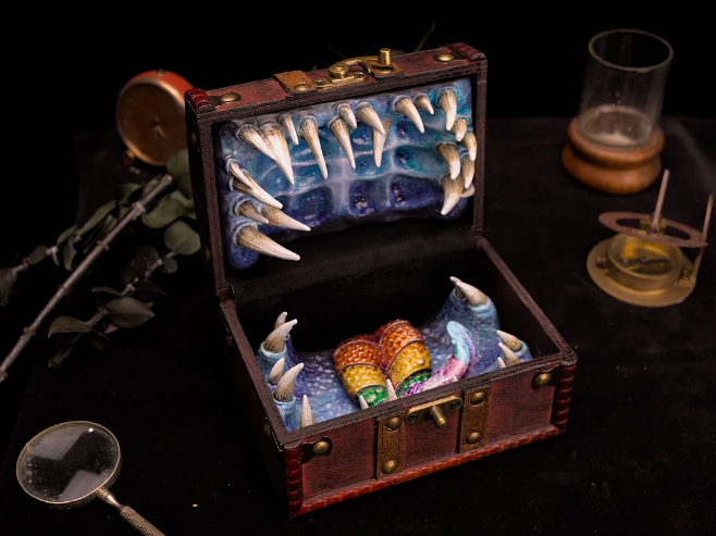 Mimic Chest Lockable Fantasy Dice Box