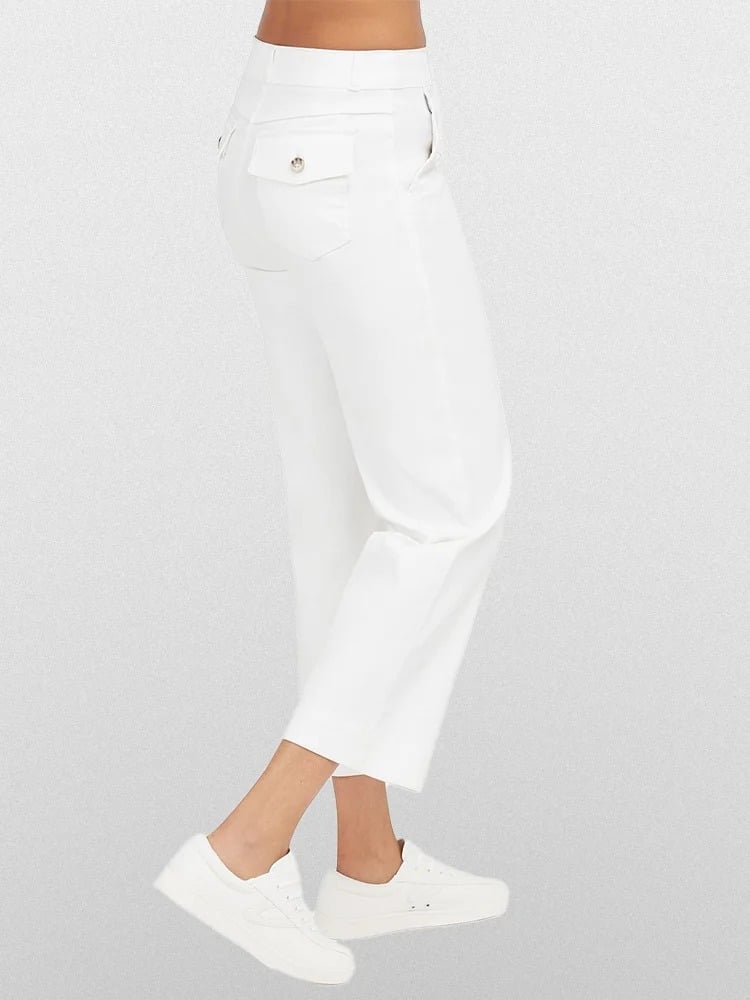 😍Last Day 49% OFF😍Tummy Control Twill Cropped Wide Leg Pant(Buy 2 Free Shipping)