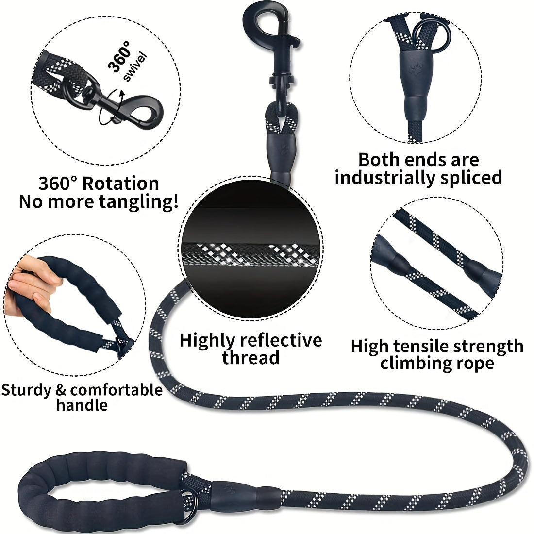 Reflective Pet Dog Leash for Dogs of All Sizes