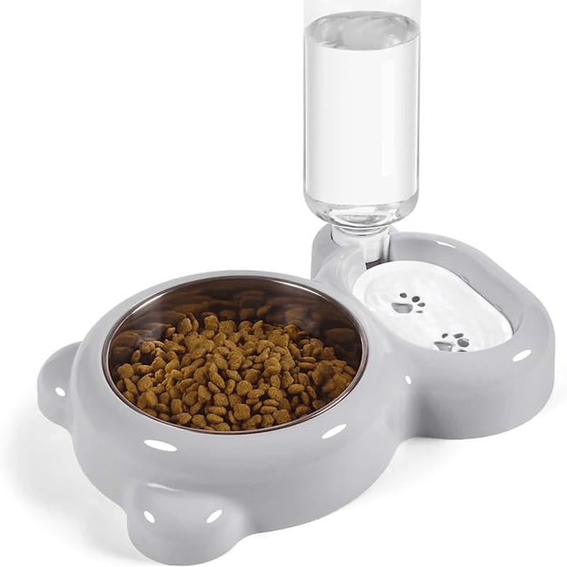 Double Bowl Set with Automatic Water Dispenser