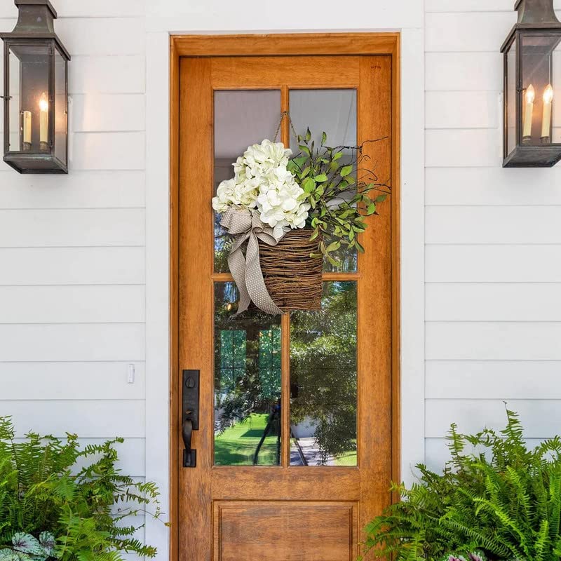 🎁🔥Last Day Promotion -50% OFF💐Cream Hydrangea Door Hanger Basket Wreath