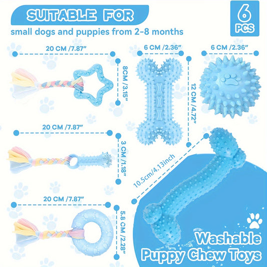 6pcs Puppy Chew Toys Set