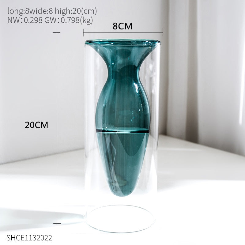 transparent glass vase