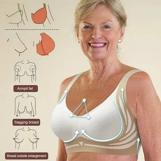 Last Day Buy 1 Get 3 Packs🎁Super gather bra | Wireless Push-up Bra👍No more sagging breasts