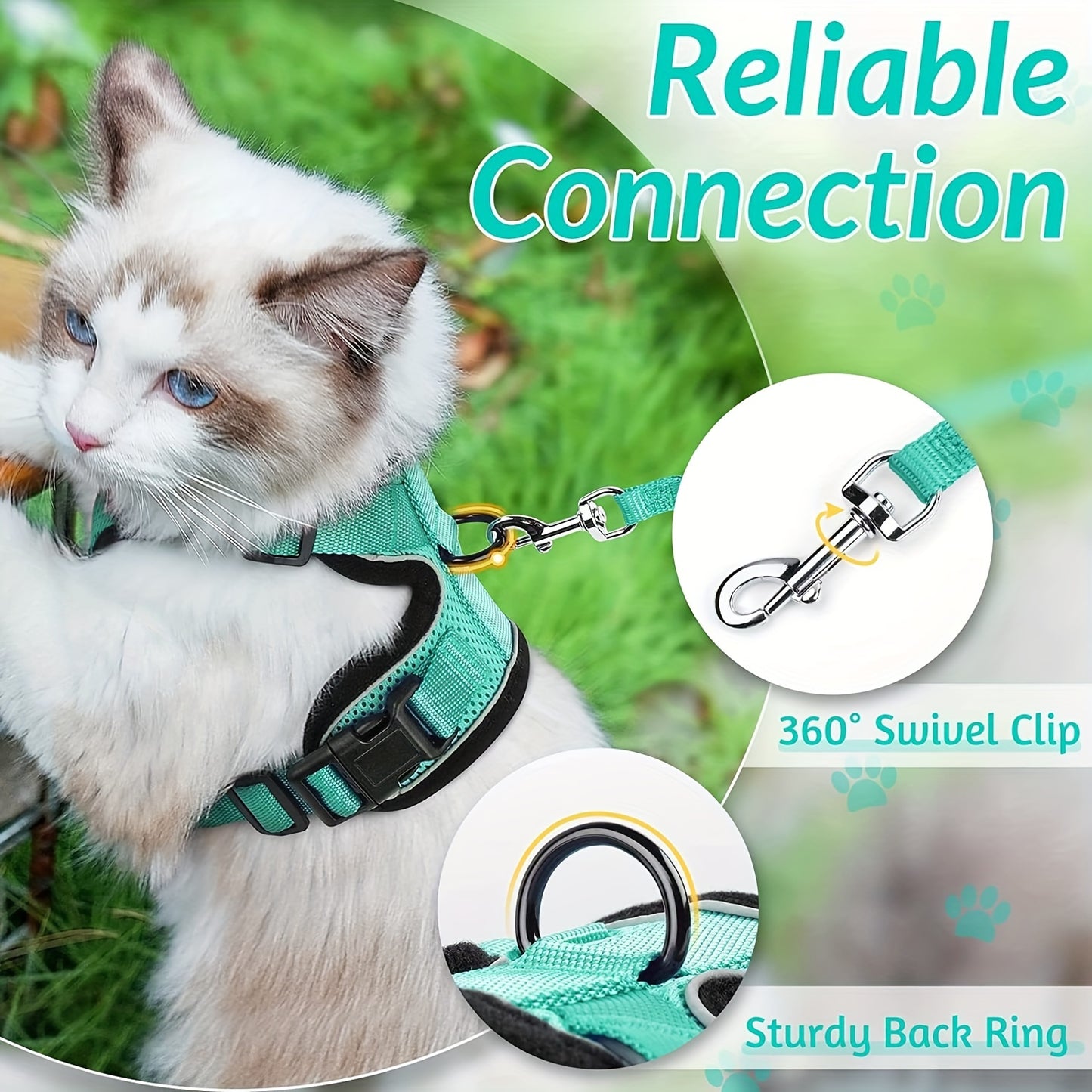 Escape-Proof Adjustable Cat Harness & Leash