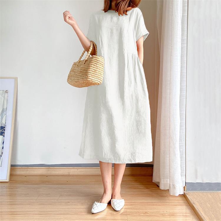 🔥HOT SALE🔥 Japanese Style Linen Cotton Dress(50%OFF)