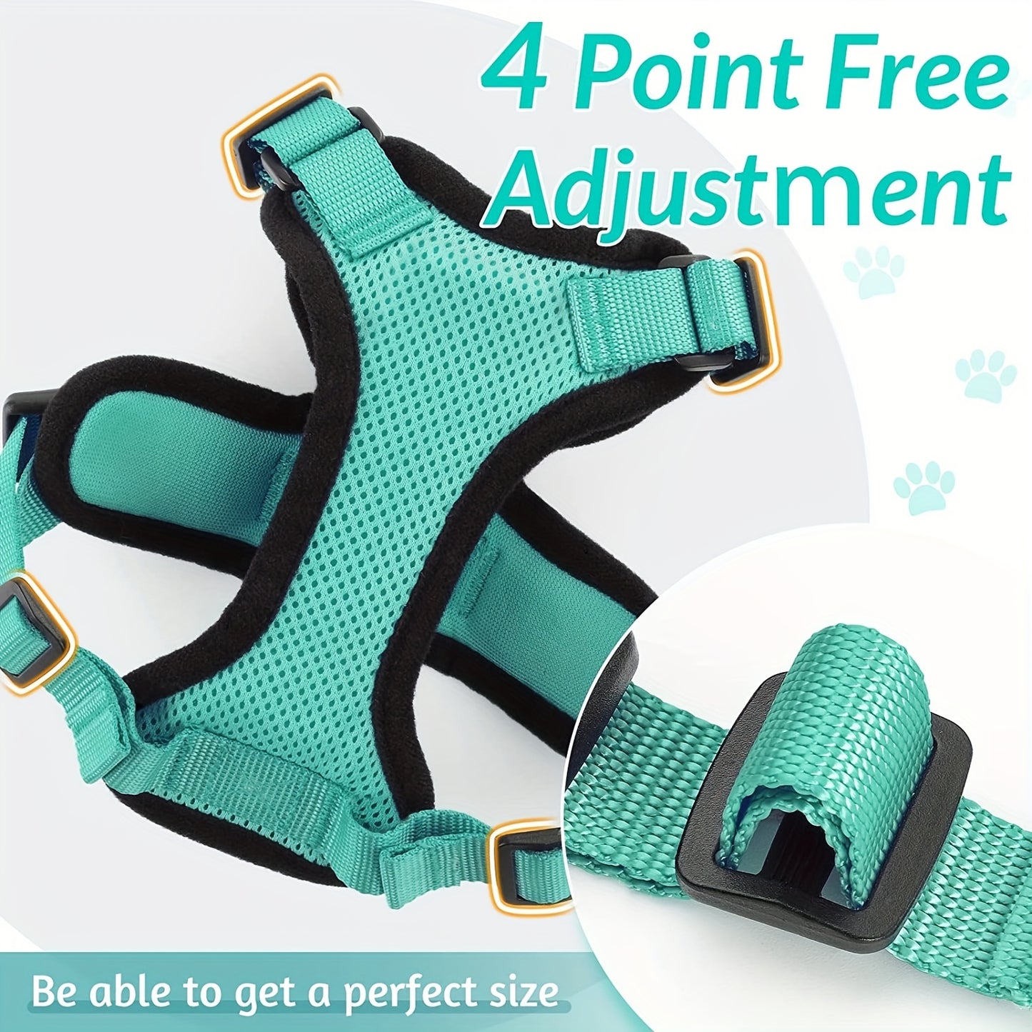 Escape-Proof Adjustable Cat Harness & Leash